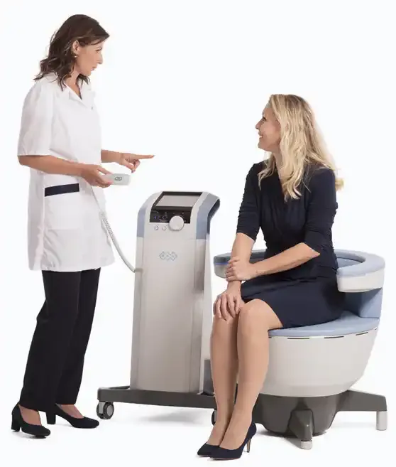 A BTL Emsella treatment being performed at Vada Spa.