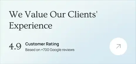 We value our clients' experience — 4.9 rating from over 700 Google reviews.
