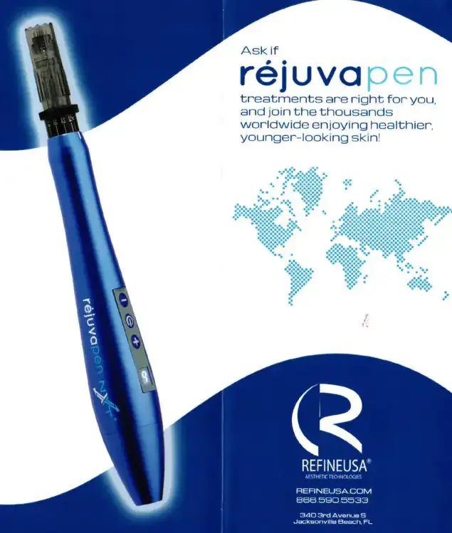 The Rejuvapen NXT microneedling device.