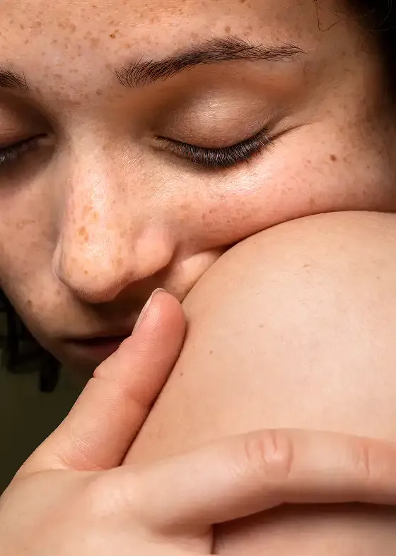 Close-up of clear, healthy skin after a PicoSure facial.